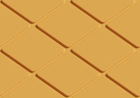 Seamless isometric pattern of yellow mosaic tiles. 3D illustration. Stock Illustration