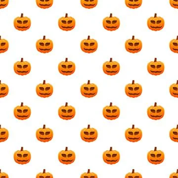 Seamless jack o' lantern pattern for halloween background Stock Illustration