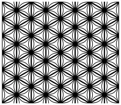 Seamless japanese background and pattern in black silhouette Stock Illustration