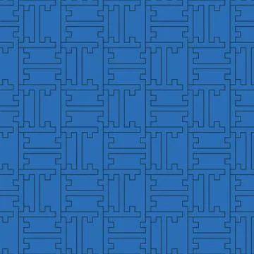 Seamless Japanese pattern combining T-shaped figures Stock Illustration