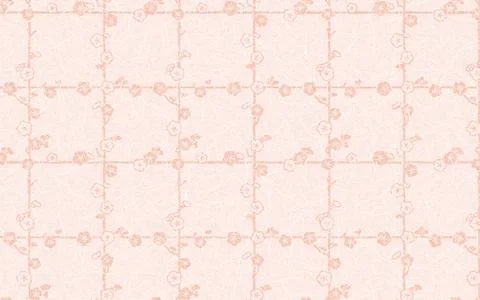 Seamless Japanese pattern with gold foil on washi paper. Light orange, Plum.. 库存插图