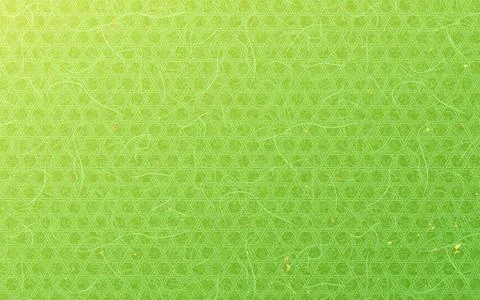 Seamless Japanese pattern, gold leaf pattern on washi paper. Vivid green. イラスト素材