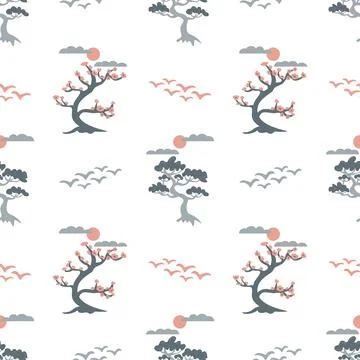 Seamless japanese pattern Stock Illustration