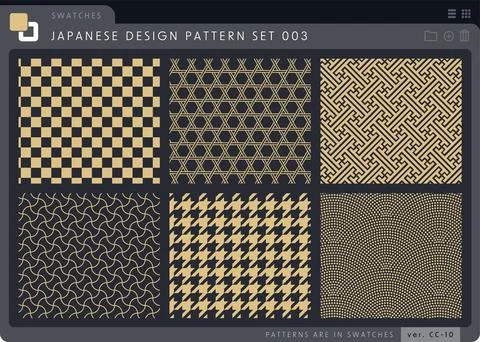 Seamless Japanese pattern set series 003 Stock-Illustration