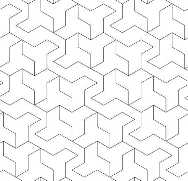 Seamless Japanese pattern of shapes representing windmills Stock Illustration