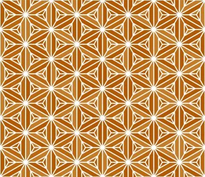 Seamless japanese pattern.Simulation of marquetry technique .Shades of orange Stock Illustration
