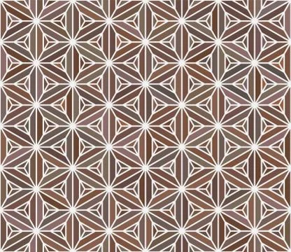 Seamless japanese pattern.Simulation of marquetry technique .Shades of brown. Stock Illustration