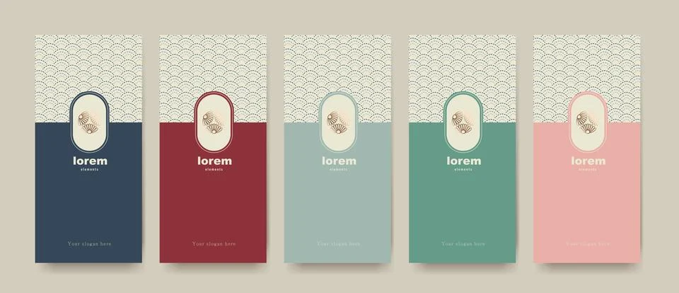 Seamless Japanese wave pattern in soft modern color palette. Ideal for pack.. Stock Illustration