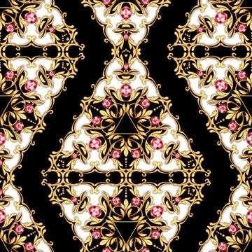 Seamless jewelry pattern with gems Illustrazione stock