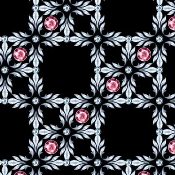 Seamless jewelry silver pattern Stockillustratie