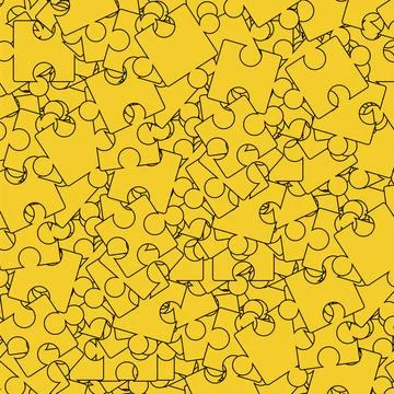 Seamless Jigsaw Pattern Yellow Puzzle Background. Seamless Jigsaw Pattern.... Foto stock