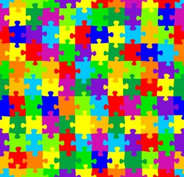 Seamless jigsaw puzzle pattern Stock Illustration