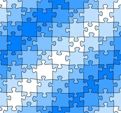 Seamless jigsaw puzzle pattern Stock Illustration