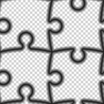 Seamless jigsaw puzzle transparent pattern Stock Illustration