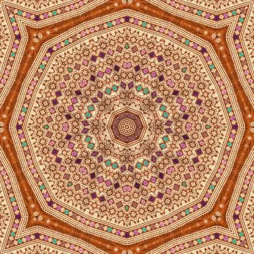 Seamless kaleidoscope or endless pattern for ceramic tile, wallpaper, linoleu Stock Illustration