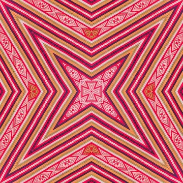 Seamless kaleidoscope or endless pattern for ceramic tile, wallpaper, linoleu Stock Illustration