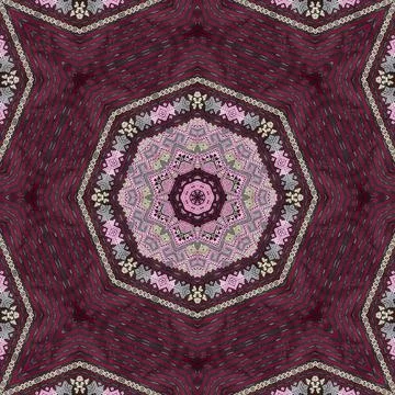 Seamless kaleidoscope or endless pattern for ceramic tile, wallpaper, linoleu Stock Photos