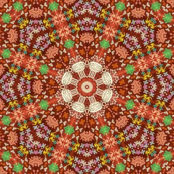 Seamless kaleidoscope or endless pattern for ceramic tile, wallpaper, linoleu Stock Photos