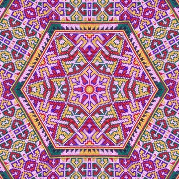 Seamless kaleidoscope or endless pattern for ceramic tile, wallpaper, linoleu Stock Photos