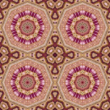 Seamless kaleidoscope or endless pattern for ceramic tile, wallpaper, linoleu Stock Photos