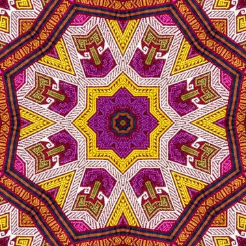 Seamless kaleidoscope or endless pattern for ceramic tile, wallpaper, linoleu Stock Photos