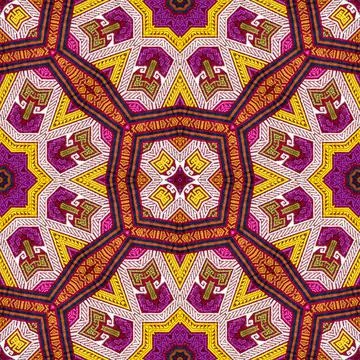 Seamless kaleidoscope or endless pattern for ceramic tile, wallpaper, linoleu Stock Photos