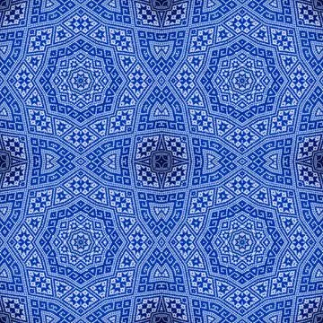 Seamless kaleidoscope or endless pattern for ceramic tile, wallpaper, linoleu Stock Photos