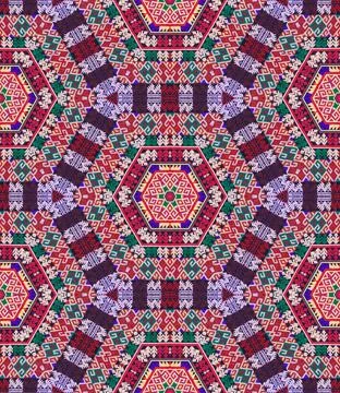Seamless kaleidoscope or endless pattern for ceramic tile, wallpaper, linoleu Stock Photos