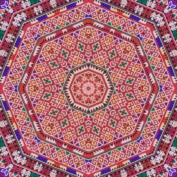 Seamless kaleidoscope or endless pattern for ceramic tile, wallpaper, linoleu Stock Photos