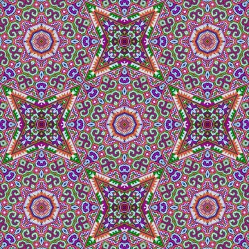 Seamless kaleidoscope or endless pattern for ceramic tile, wallpaper, linoleu Stock Photos