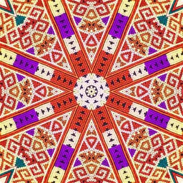 Seamless kaleidoscope or endless pattern for ceramic tile, wallpaper, linoleu Stock Photos