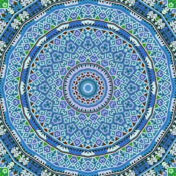 Seamless kaleidoscope or endless pattern for ceramic tile, wallpaper, linoleu Stock Photos
