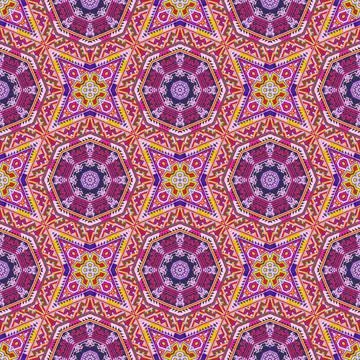 Seamless kaleidoscope or endless pattern for ceramic tile, wallpaper, linoleu Stock Photos