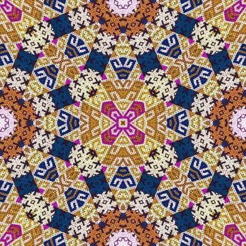 Seamless kaleidoscope or endless pattern for ceramic tile, wallpaper, linoleu Stock Photos