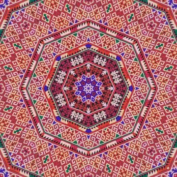 Seamless kaleidoscope or endless pattern for ceramic tile, wallpaper, linoleu Stock Photos