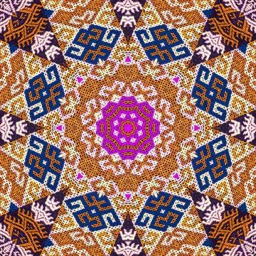 Seamless kaleidoscope or endless pattern for ceramic tile, wallpaper, linoleu Stock Photos