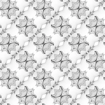 Seamless kaleidoscope texture or pattern in black on white 1 Stock Illustration