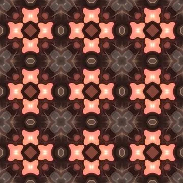 Seamless kaleidoscope texture or pattern in brown and pink Stock Illustration