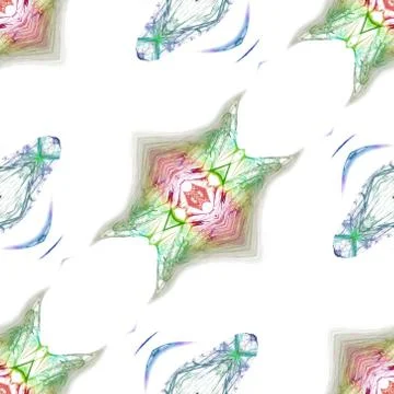 Seamless kaleidoscope texture or pattern on white background 1 Stock Illustration