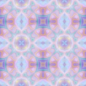 Seamless kaleidoscope texture or pattern in pastel colors 3 Stock Illustration