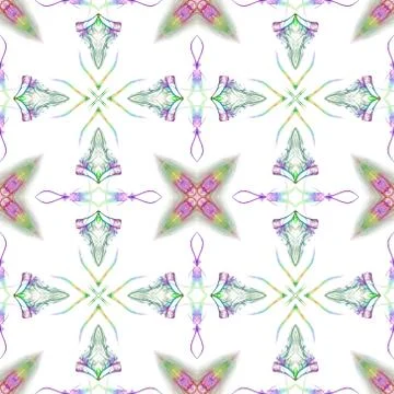 Seamless kaleidoscope texture or pattern on white background 2 스톡 일러스트