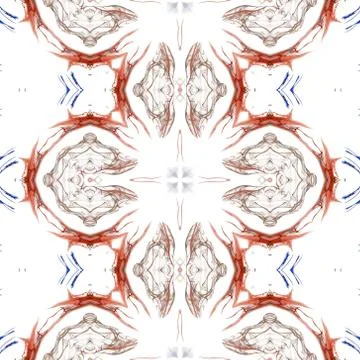 Seamless kaleidoscope texture or pattern on white background 5 Stock Photos