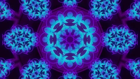 Seamless kaleidoscope VJ loop with abstract geometric symmetry Stock-Footage 327611733