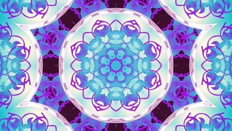 Seamless kaleidoscope VJ loop with abstract geometric symmetry Stock-Footage 327611766