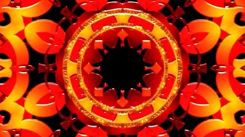 Seamless kaleidoscope VJ loop with abstract geometric symmetry Stock-Footage 327611781