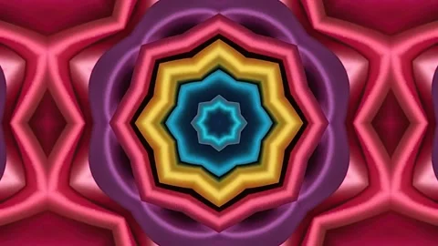 Seamless kaleidoscope VJ loop with abstract geometric symmetry Stock-Footage 327611782