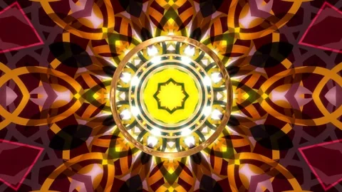 Seamless kaleidoscope VJ loop with abstract geometric symmetry Stock-Footage 327611783