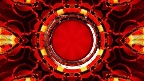 Seamless kaleidoscope VJ loop with abstract geometric symmetry Stock-Footage 327611816