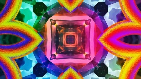 Seamless kaleidoscope VJ loop with abstract geometric symmetry Stock-Footage 327611818