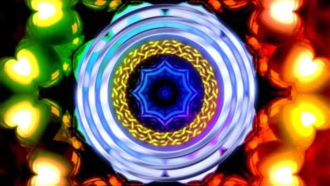 Seamless kaleidoscope VJ loop with abstract geometric symmetry Stock-Footage 327611842